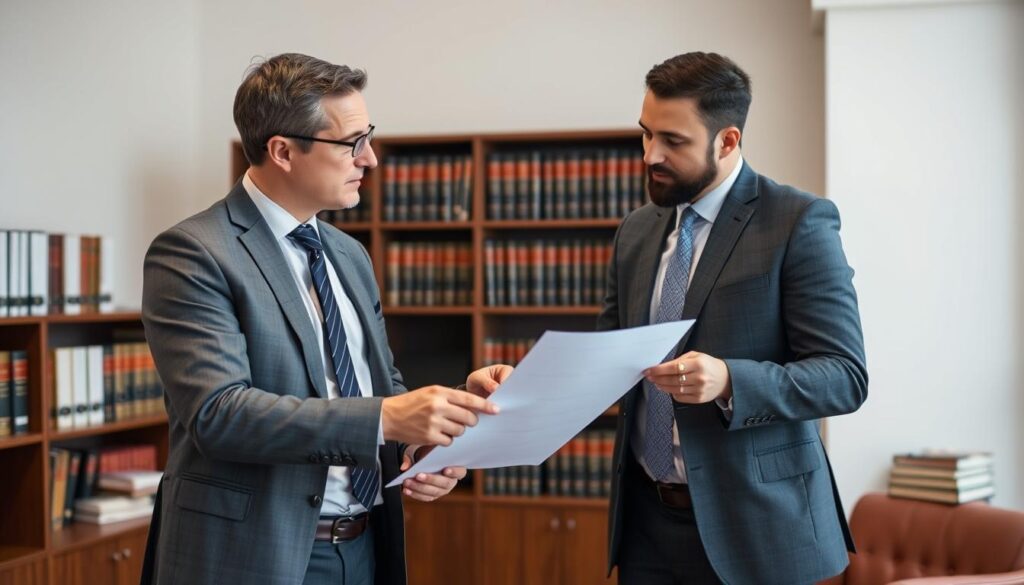 Advogado especializado em Direito do Consumidor explicando caso para cliente Advogado especializado em Direito do Consumidor explicando caso para cliente