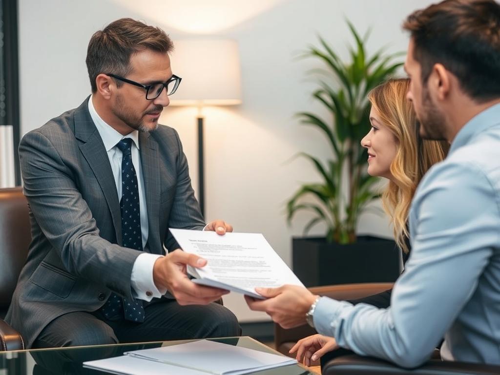 Advogado explicando caso para cliente com linguagem acessível Advogado explicando caso para cliente com linguagem acessível