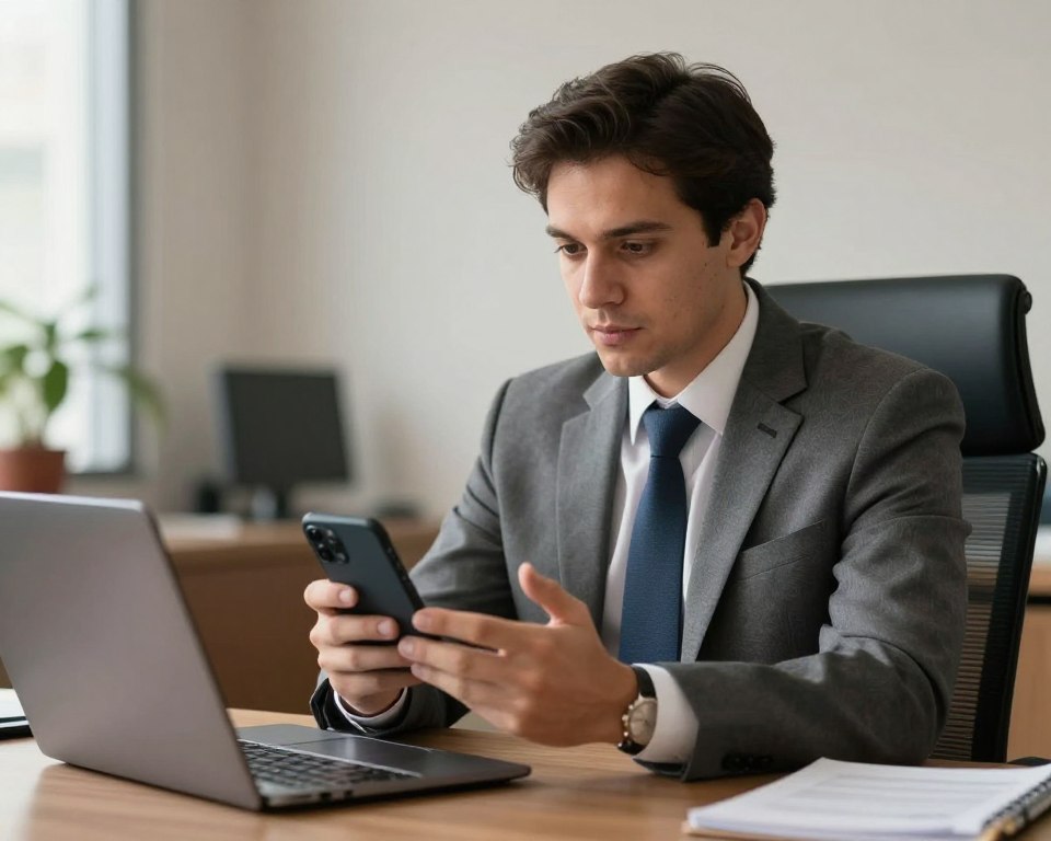 advogado atendendo cliente por videochamada WhatsApp em caso urgente advogado atendendo cliente por videochamada WhatsApp em caso urgente