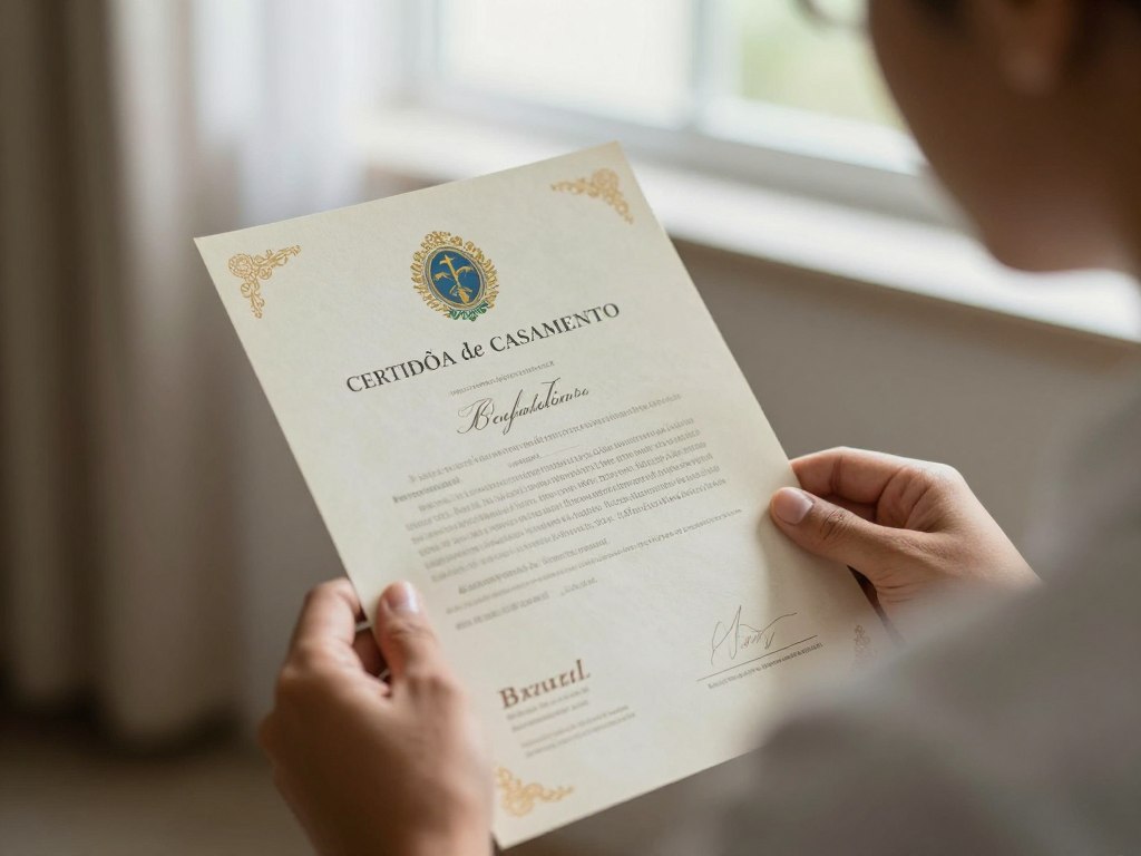 pessoa pensativa analisando certidão de casamento pessoa pensativa analisando certidão de casamento